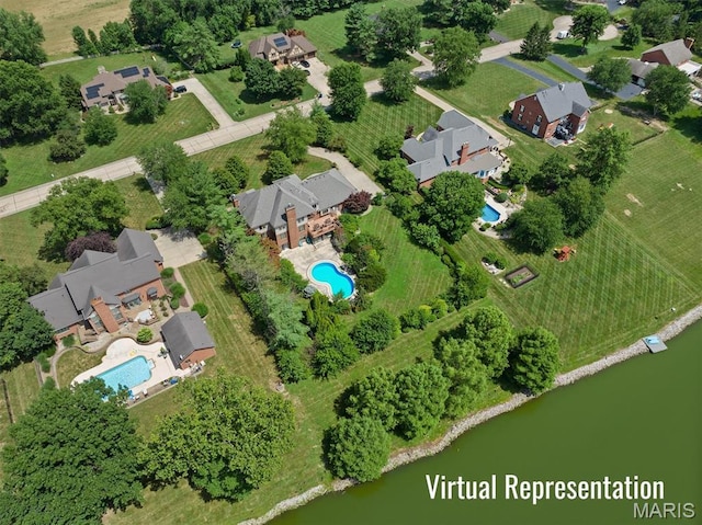 517 E Waters Edge Dr, Shiloh, IL 62221 - view of property location with a pool and a large body of water