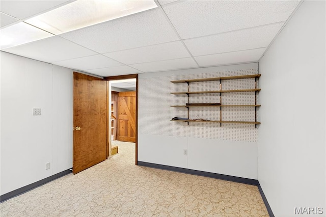 401 Willowbrook Ln, Collinsville, IL 62234 - spare room with a drop ceiling and tile patterned floors