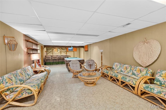 401 Willowbrook Ln, Collinsville, IL 62234 - living room with a drop ceiling and pool table