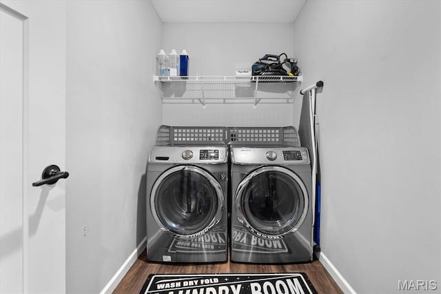 1433 Victoria Square Ct, Ofallon, IL 62269 - washroom featuring separate washer and dryer and wood finished floors