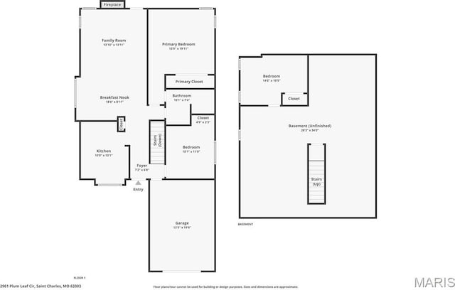 2961 Plum Leaf Cir, Saint Peters, MO 63303 - view of floor plan / room layout