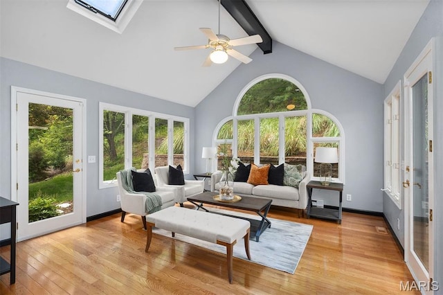 17527 Adams Way Ct, Wildwood, MO 63005 - sunroom featuring french doors, healthy amount of natural light, and a skylight