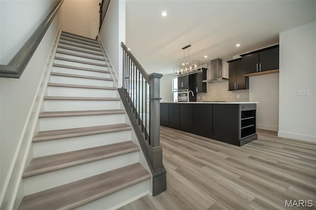 8935 E Gateway Hts Unit 94-808, Richmond Heights, MO 63144 - stairs with wood finished floors and recessed lighting