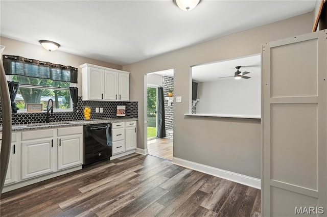 20 Hiddenbrook Dr, Black Jack, MO 63033 - kitchen featuring dishwasher, healthy amount of natural light, decorative backsplash, and ceiling fan