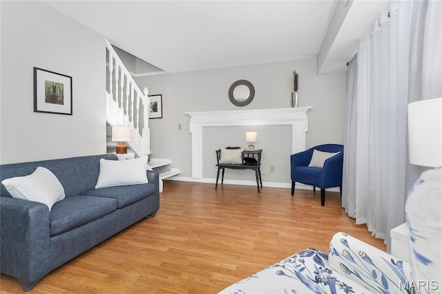 420 Echo Hill Dr, Ballwin, MO 63021 - living room with light wood finished floors and stairs