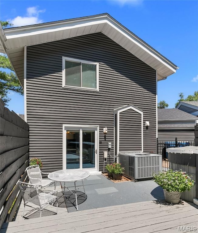 420 Echo Hill Dr, Ballwin, MO 63021 - back of house featuring a wooden deck and outdoor dining area