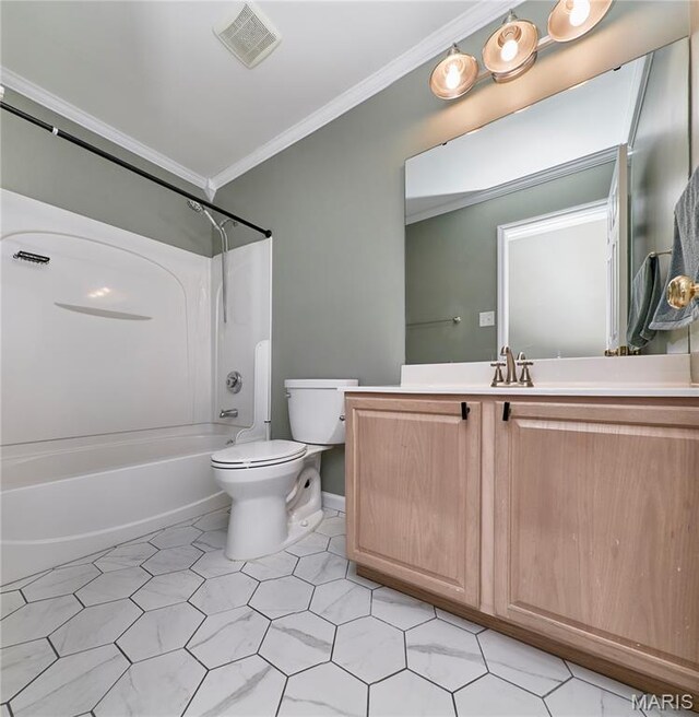 20 Airfield Crossing Court, Lake St Louis, MO 63367 - full bathroom featuring crown molding,  shower combination, and vanity