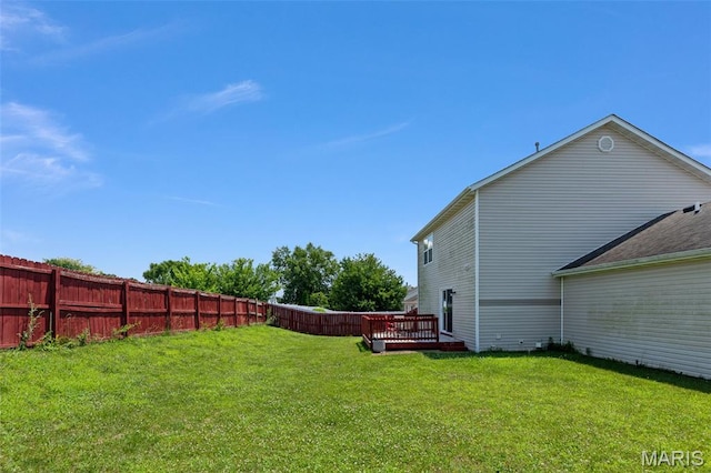 922 Benjamin Dr, Ofallon, IL 62269 - view of yard with a wooden deck