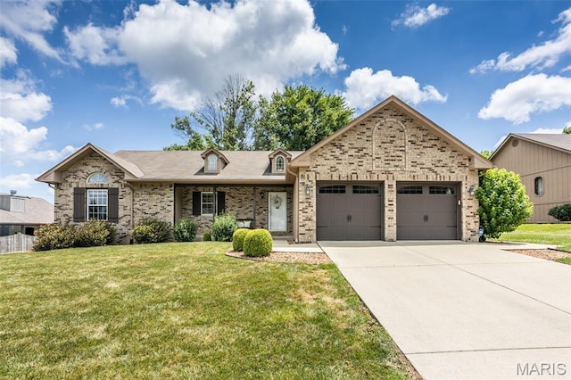 101 Archview Dr, Shiloh, IL 62221 - ranch-style house featuring an attached garage, driveway, and brick siding