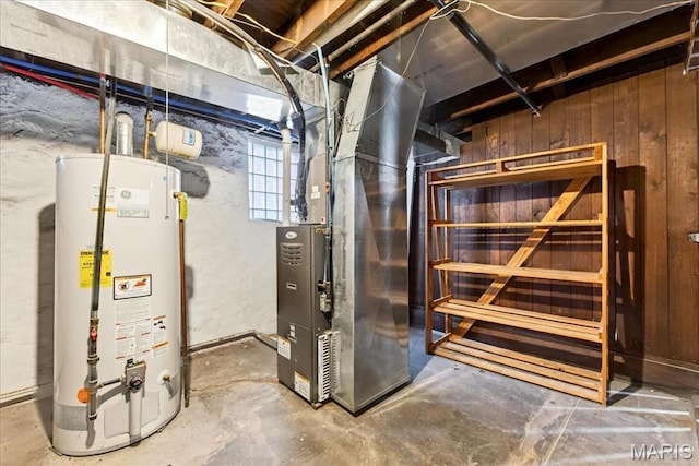 2057-2059 Ann Ave, Saint Louis, MO 63104 - basement featuring water heater and heating unit