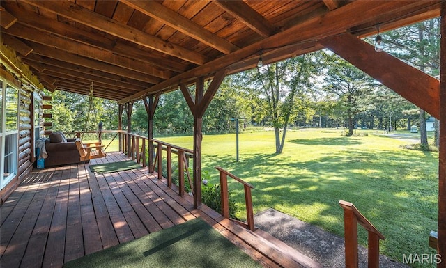 19612 State Route M, Edgar Springs, MO 65462 - deck with a lawn