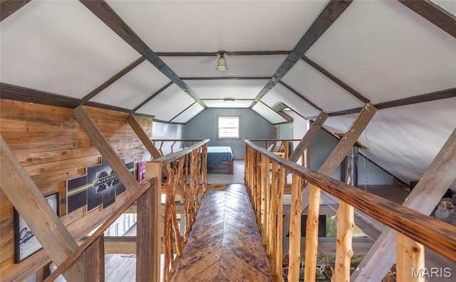 19612 State Route M, Edgar Springs, MO 65462 - corridor featuring hardwood / wood-style floors, an upstairs landing, and lofted ceiling