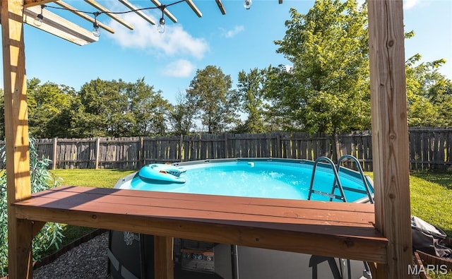 19612 State Route M, Edgar Springs, MO 65462 - view of pool featuring a fenced backyard and a wooden deck