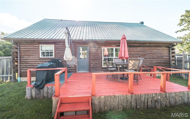 19612 State Route M, Edgar Springs, MO 65462 - wooden terrace featuring outdoor dining space