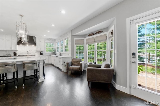 12429 Nicholas Ln, Saint Louis, MO 63131 - dining space featuring recessed lighting and dark wood-style floors