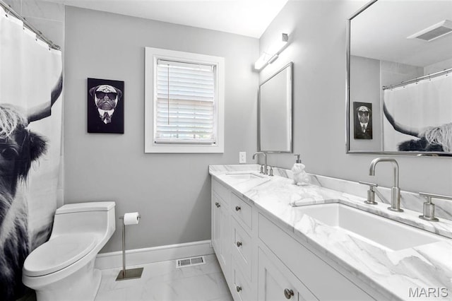 12429 Nicholas Ln, Saint Louis, MO 63131 - full bath featuring marble look tiles and double vanity