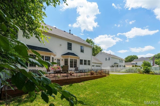 12429 Nicholas Ln, Saint Louis, MO 63131 - back of property featuring a garage and a patio area
