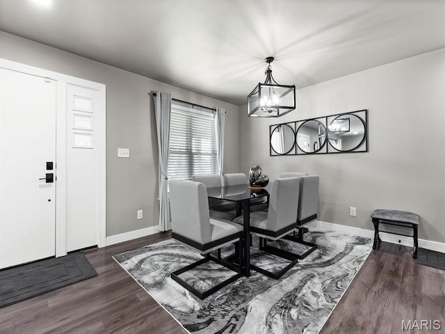 1201 Cheverly Ct, Saint Louis, MO 63146 - dining area with a chandelier and dark wood-style floors