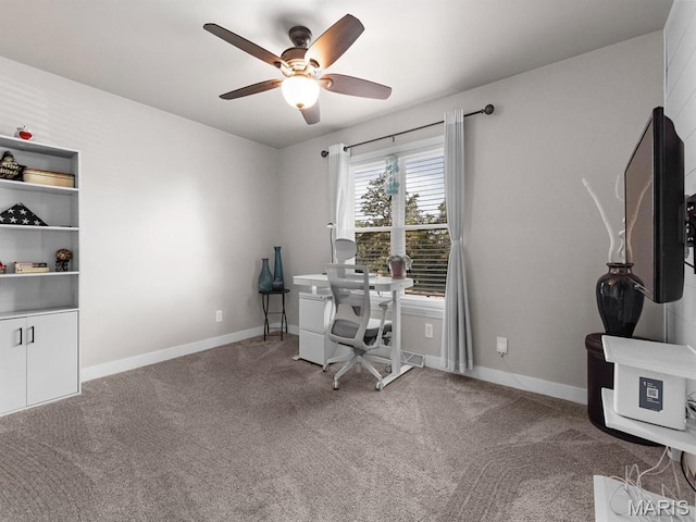 1201 Cheverly Ct, Saint Louis, MO 63146 - office space featuring a ceiling fan and carpet