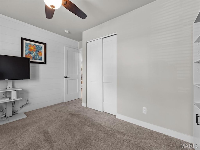 1201 Cheverly Ct, Saint Louis, MO 63146 - carpeted bedroom with a closet and a ceiling fan