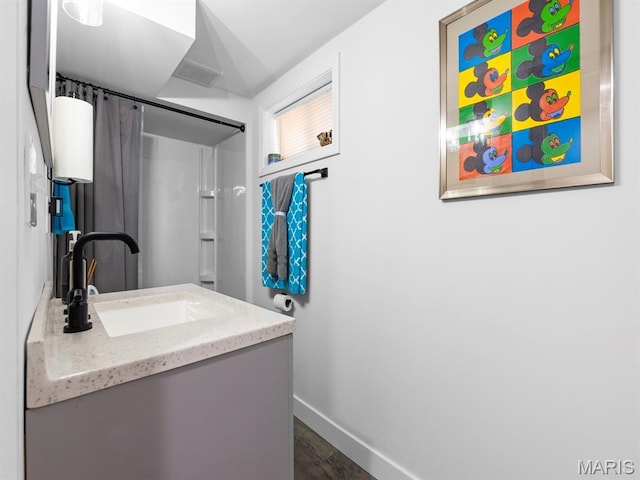 1201 Cheverly Ct, Saint Louis, MO 63146 - bathroom featuring vanity and wood finished floors