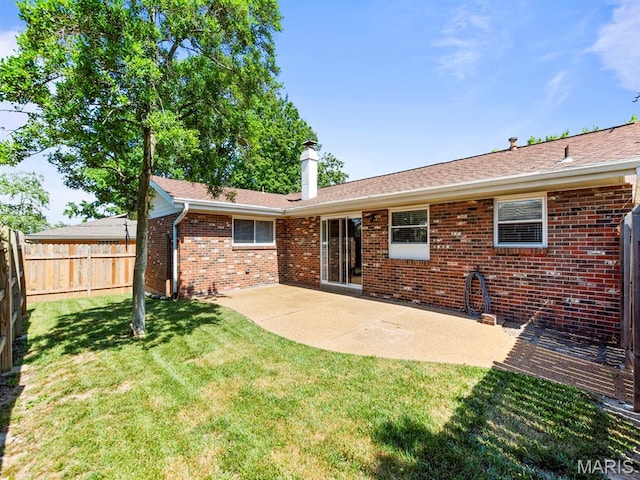1201 Cheverly Ct, Saint Louis, MO 63146 - rear view of property with brick siding, a patio area, and roof with shingles
