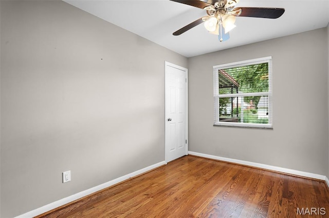 11380 Manchester Rd, Kirkwood, MO 63122 - spare room featuring wood finished floors and a ceiling fan