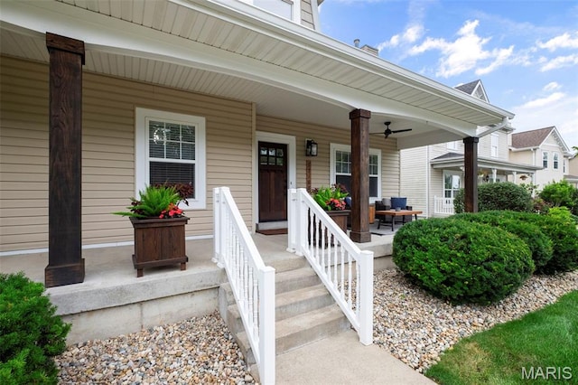 17108 Windsor Crest Blvd, Wildwood, MO 63038 - entrance to property featuring covered porch and ceiling fan