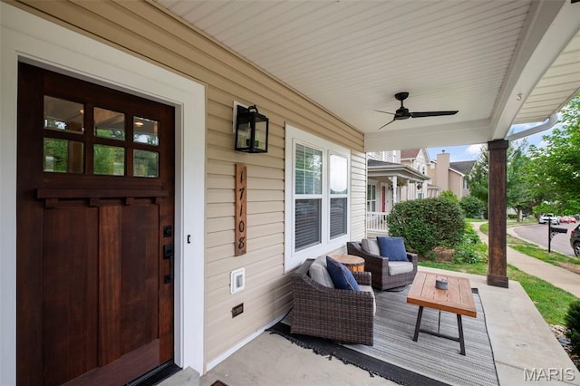 17108 Windsor Crest Blvd, Wildwood, MO 63038 - covered porch with a ceiling fan