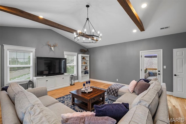 17108 Windsor Crest Blvd, Wildwood, MO 63038 - living room with a chandelier, plenty of natural light, light wood-style floors, and recessed lighting
