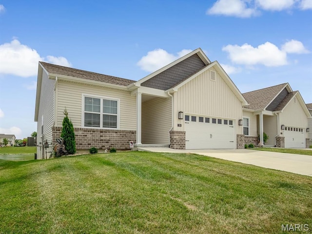 714 Applewood Creek Dr, Fairview Heights, IL 62208 - craftsman inspired home with brick siding, board and batten siding, an attached garage, and driveway