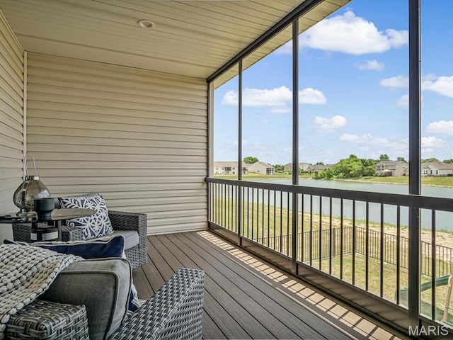 714 Applewood Creek Dr, Fairview Heights, IL 62208 - sunroom / solarium with a water view