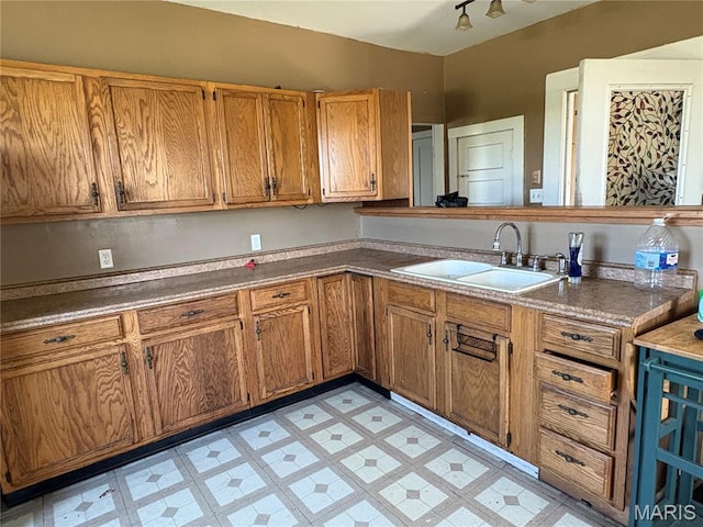 98 SW 200th Ave, Carrollton, IL 62016 - kitchen with light flooring and brown cabinetry