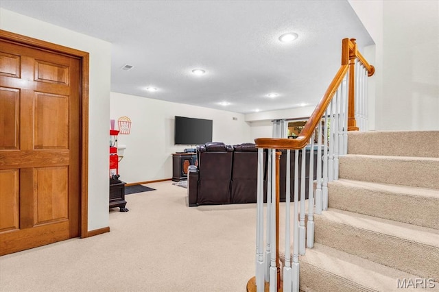 218 W Stonybrook Dr, Ofallon, IL 62269 - staircase featuring carpet floors and recessed lighting