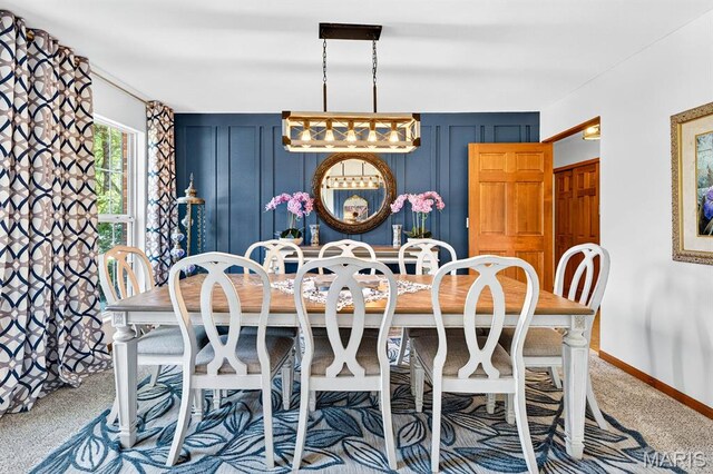 218 W Stonybrook Dr, Ofallon, IL 62269 - dining space featuring carpet floors and a chandelier