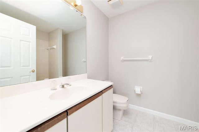 1632 Lake Knoll Dr Unit 1P, Lake St Louis, MO 63367 - bathroom featuring vanity, tile patterned flooring, and a shower