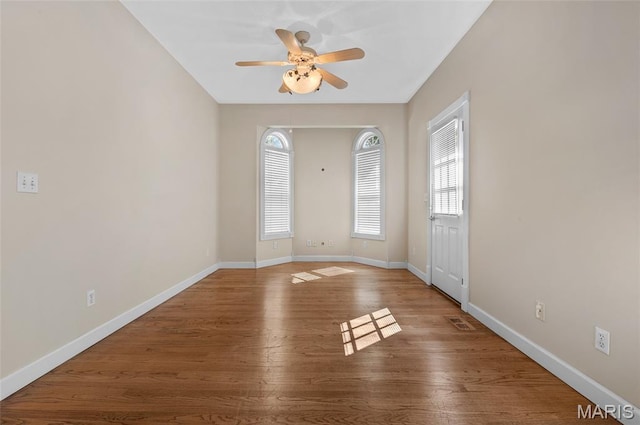 1805 Lincoln Knolls Dr, Edwardsville, IL 62025 - foyer entrance with ceiling fan and wood finished floors