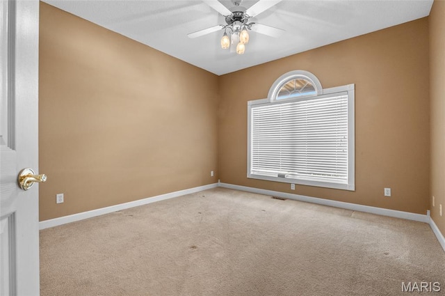 1805 Lincoln Knolls Dr, Edwardsville, IL 62025 - carpeted empty room featuring baseboards and ceiling fan