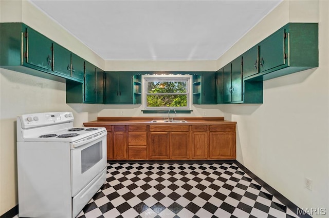 2 Willow Dr, Fairview Heights, IL 62208 - kitchen with white electric range oven and light floors