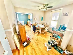 805 N Carleton, Farmington, MO 63640 - dining space featuring ceiling fan and wood finished floors