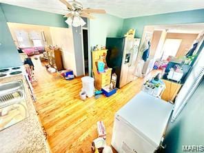 805 N Carleton, Farmington, MO 63640 - playroom with a ceiling fan and wood finished floors
