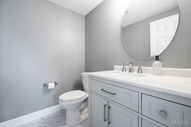 804 Cardiff Ct, Ofallon, IL 62269 - half bath featuring vanity and marble look tiles