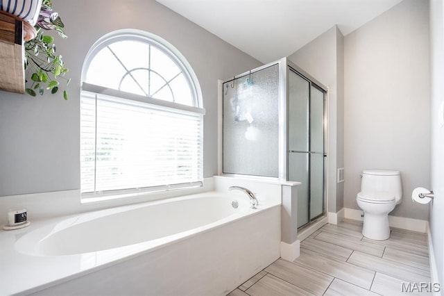 804 Cardiff Ct, Ofallon, IL 62269 - full bathroom featuring a garden tub, plenty of natural light, and a stall shower