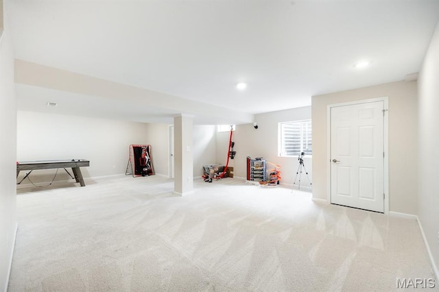 804 Cardiff Ct, Ofallon, IL 62269 - basement featuring carpet floors and recessed lighting