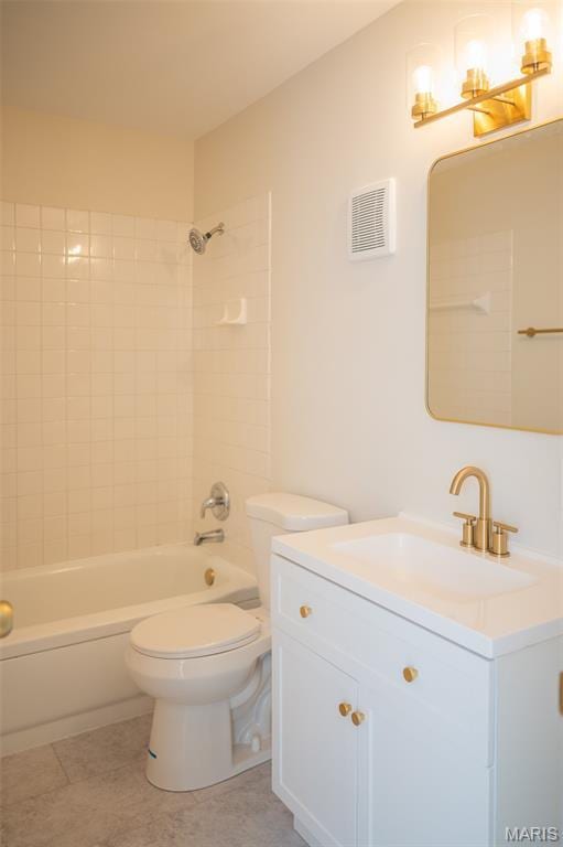 7346 Hazelcrest Dr, Hazelwood, MO 63042 - bathroom with vanity, shower / tub combination, and tile patterned flooring