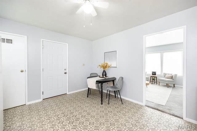 508 Joy Dr, Ofallon, IL 62269 - home office with a ceiling fan and baseboards