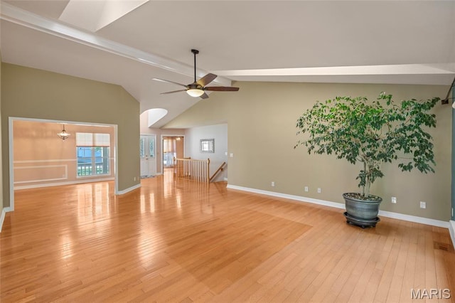 2028 During Dr, Arnold, MO 63010 - unfurnished living room featuring light wood-type flooring, ceiling fan, and arched walkways