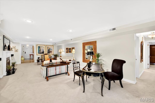 14308 Conway Meadows Ct Unit 203, Chesterfield, MO 63017 - carpeted dining area featuring recessed lighting and ornamental molding