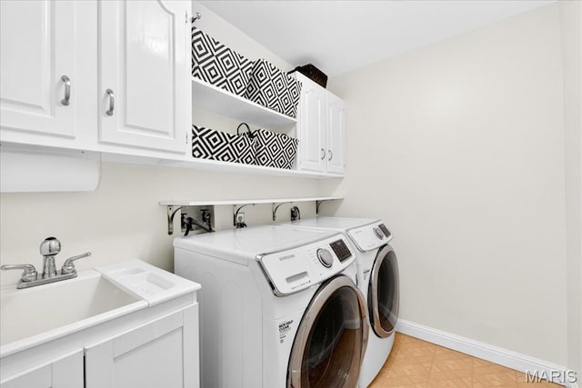 14308 Conway Meadows Ct Unit 203, Chesterfield, MO 63017 - laundry room with washer and dryer and cabinet space