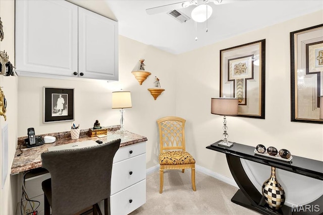 14308 Conway Meadows Ct Unit 203, Chesterfield, MO 63017 - home office with a ceiling fan and light colored carpet
